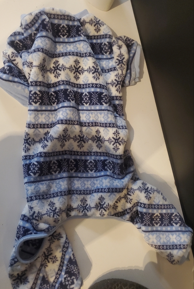 Luv Gear Dog Blue snowflake outfit sweater one piece jacket